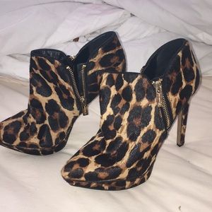 Cheetah bootie heels